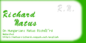 richard matus business card